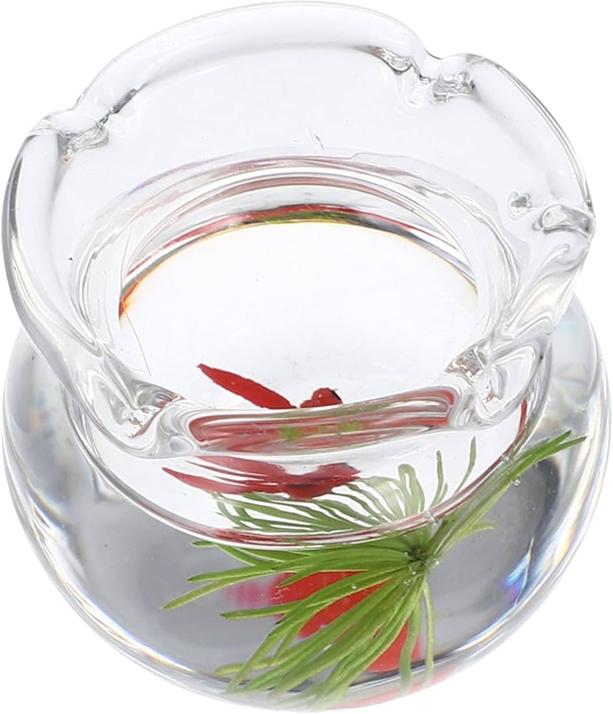 Amazon.co.jp: KONTONTY ミニ水槽モデル 樹脂製金魚鉢 ドールハウス用